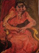 Chaim Soutine Woman in Pink painting